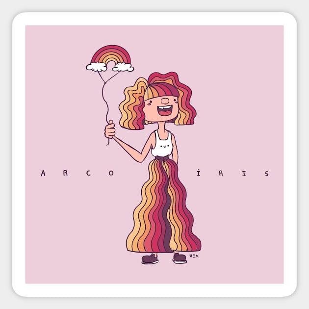 Rainbow girl Sticker by vero.e.a